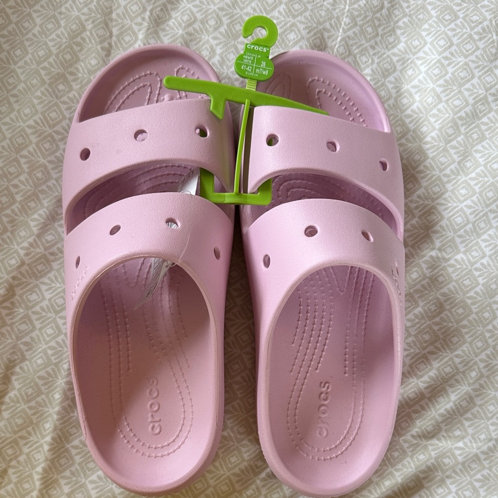 CROCS Light Pink Slide Sandals NWT